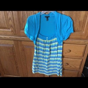 Short sleeve striped blouse
